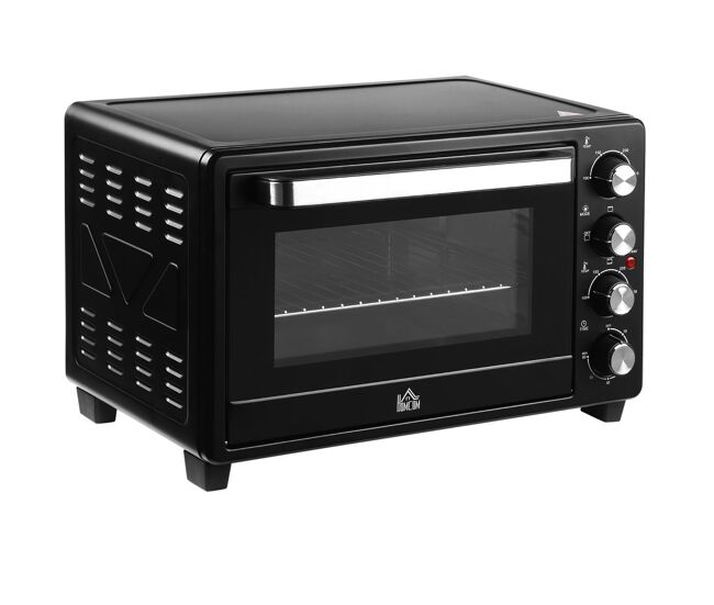 Homcom horno eléctrico de sobremesa mini horno tostador de 32l 1600w con 3 modos de calor temporizador 60 min y temperatura regulable hasta 230°C