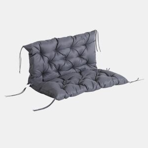 Outsunny Almofada para Banco de Jardim com Encosto, 100x98x8 cm, Almofada de Banco de 2 Lugares para Interior e Exterior com Enchimento Espesso e Tiras de Fixação, para Baloiço, Terraço, Varanda Cinzento Escuro