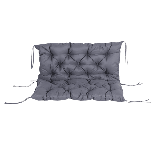 Outsunny Almofada para Banco de Jardim com Encosto, 100x98x8 cm, Almofada de Banco de 2 Lugares para Interior e Exterior com Enchimento Espesso e Tiras de Fixação, para Baloiço, Terraço, Varanda Cinzento Escuro