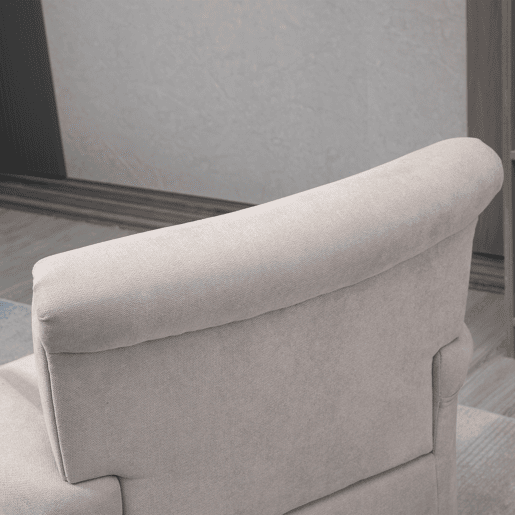 HOMCOM Poltrona Estofada em Tecido Poltrona Relax com Apoio para os Braços Assento Amovível e Lavável Pés de Madeira para Dormitório Estilo Moderno Carga 150kg 79x78x87cm Cinza