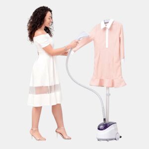 HOMCOM Ferro de Engomar a Vapor com Depósito de 1,8L e Temperatura Ajustável em 11 Níveis Ferro de Engomar a Vapor Vertical 21,5x30x150 cm Branco e Roxo