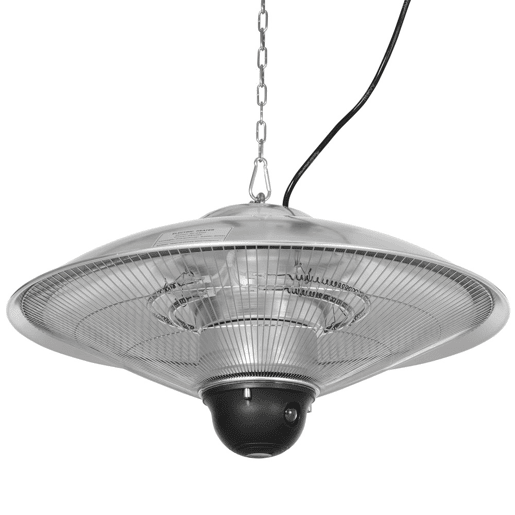 Outsunny Aquecedor de Jardim Elétrico 1010W1200W Aquecedor de Exterior de Teto de Infravermelho com Controlo Remoto 2 Níveis de Calor Proteção IP44 para Terraço Pátio Ø58,5x33cm Prata Outsunny Aquecedor de Jardim Elétrico 1010W1200W Aquecedor de Exterior de Teto de Infravermelho com Controlo Remoto 2 Níveis de Calor Proteção IP44 para Terraço Pátio Ø58,5x33cm Prata