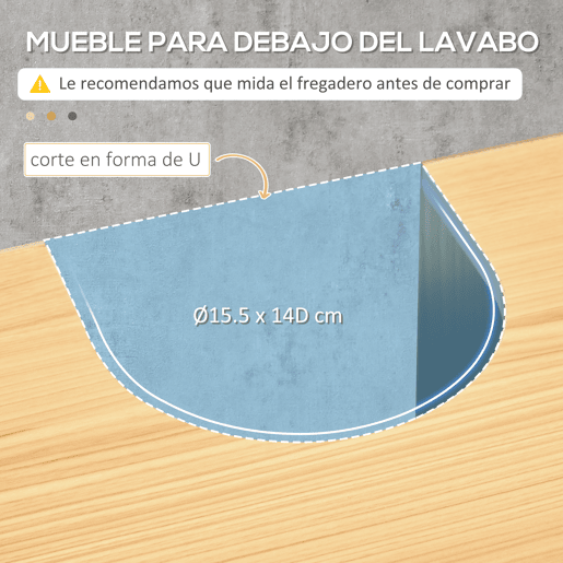 kleankin Móvel para Lavatório Pousar Armário Casa de Banho de Madeira com 2 Portas e Prateleira Interior Ajustável Estilo Industrial Anti-Tombo 60x30x62,5cm Madeira e Preto