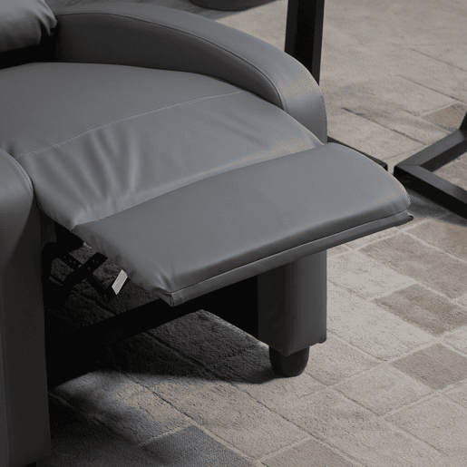 HOMCOM Poltrona de Massagem Poltrona Relax Reclinável com 2 Zonas de Massagem 8 Programas 5 Níveis de Intensidade e Controlo Remoto Estofada em PU 68x88x98 cm Cinzento
