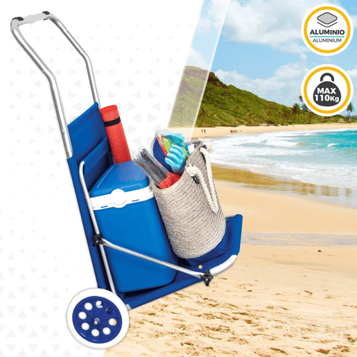 Espreguiçadeira e carrinho para praia 2 em 1 Aktive Beach