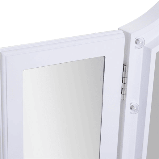 HOMCOM Espelho de Maquilhagem com Luz LED Dobrável Espelho Triplo de Mesa Presente Original para Mulher, 73x53,5x4,5cm
