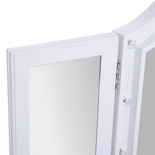 HOMCOM Espelho de Maquilhagem com Luz LED Dobrável Espelho Triplo de Mesa Presente Original para Mulher, 73x53,5x4,5cm
