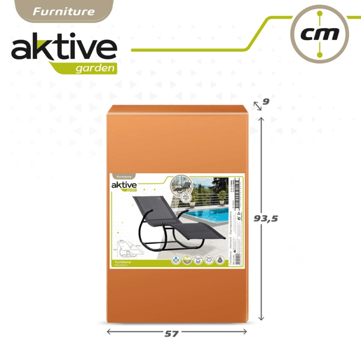 Espreguiçadeira de jardim de balanço antracite com almofada Aktive