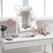 Espejo de Maquillaje Metal, Vidrio, ABS HOMCOM Espejo de Maquillaje Metal, Vidrio, ABS HOMCOM Blanco