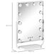 Espejo de Maquillaje Metal, Vidrio, ABS HOMCOM Espejo de Maquillaje Metal, Vidrio, ABS HOMCOM Blanco