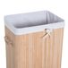 Cesto para Ropa Sucia Bambú, PU, bolsa de lona HOMCOM Cesto para Ropa Sucia Bambú, PU, bolsa de lona HOMCOM Beige