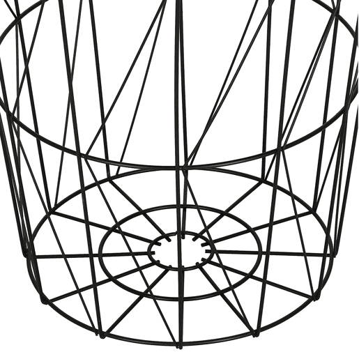 Mesa de centro Kumi em cor preta, metal e MDF, dimensões: 47x47x57cm