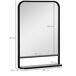 Espejo de Pared Metal, Vidrio HOMCOM, hogar - decoración 50x10 Espejo de Pared Metal, Vidrio HOMCOM, hogar - decoración 50x10 Negro