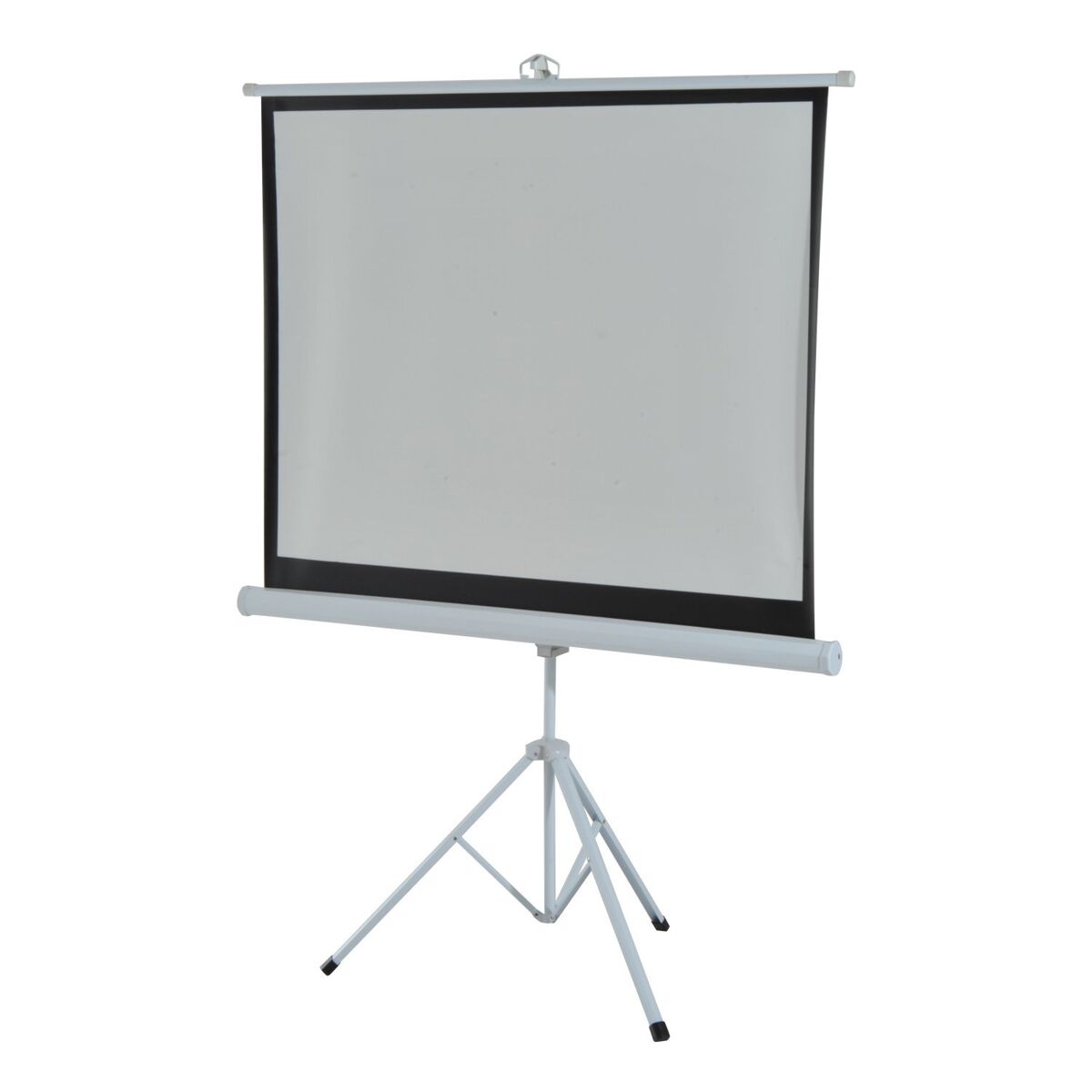 Homcom pantalla de proyector manual con soporte 84 pulgadas pantalla de proyección portátil formato 4:3 para interior y exterior cine en casa patio 171x131 cm blanco