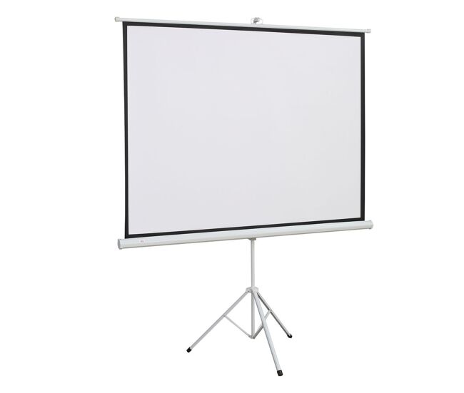Homcom pantalla de proyector manual con soporte 84 pulgadas pantalla de proyección portátil formato 4:3 para interior y exterior eventos deportivos cine en casa patio 171x131 cm blanco
