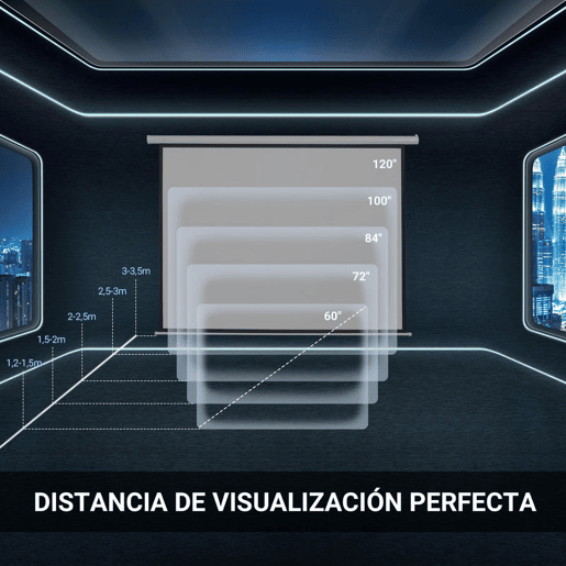 HOMCOM Ecrã de Projeção Elétrico 84 Polegadas Portátil Formato 4:3 com Comando à Distância Tela de Projeção para Interior e Exterior Eventos Desportivos 171x130 cm Branco