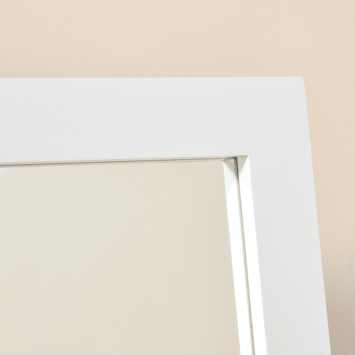 HOMCOM Espelho de Pé para Maquilhagem Reclinável com Estrutura de Madeira para Dormitório Vestidor 47x46x148cm Branco