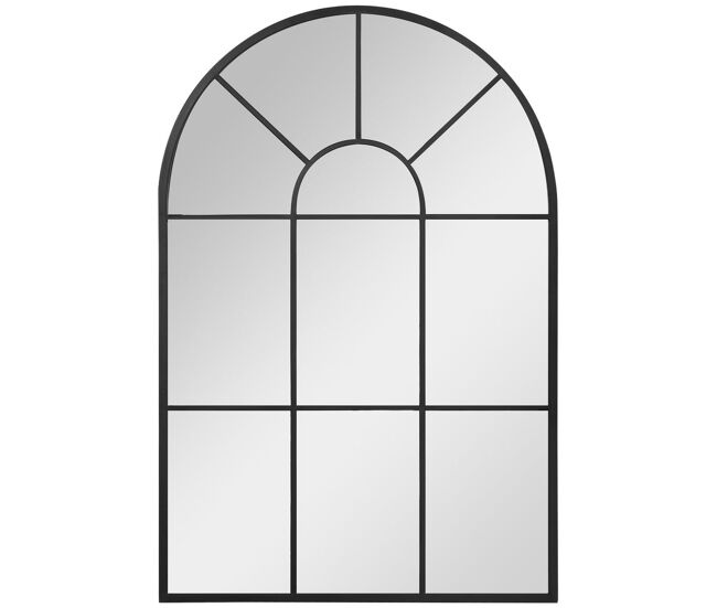 Homcom espejo decorativo de pared 60x91 cm espejo de ventana de metal para salón dormitorio entrada estilo moderno negro