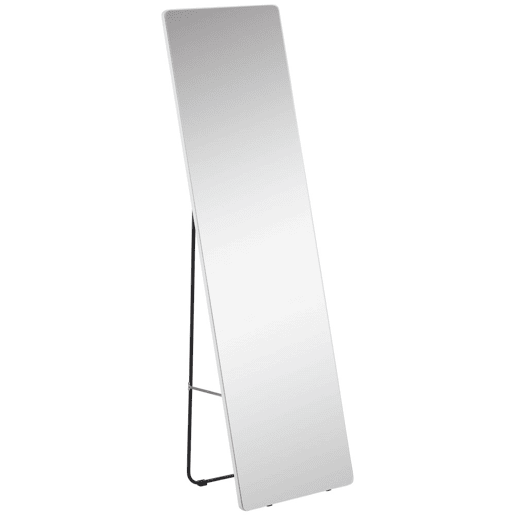 HOMCOM Espelho de Pé Espelho de Corpo Inteiro 45x37x158,5cm Espelho de Parede com Estrutura de Liga de Alumínio para Sala de Estar Dormitório Entrada Estilo Moderno Prata