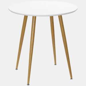 HOMCOM Mesa de Cozinha Redonda para 2 Pessoas Mesa de Sala de Jantar Estilo Nórdico com Bancada Mate Carga Máxima 80kg Ø72x75 cm Branco