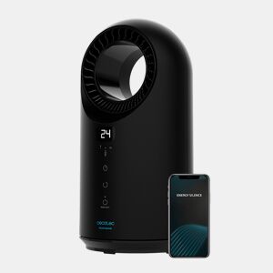Cecotec Aquecedor Bladeless com 1500 W, controlo por Wi-Fi comando à distância, tátil, ecrã LED, 3 modos, oscilação, temporizador e triplo sistema de segurança.