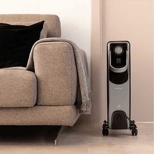 Cecotec Radiador a óleo de 9 módulos de 2000 W e tecnologia 360º com 3 níveis de potência, 22 m² de cobertura, recolhe-cabos, controlo simples, alça, rodas e duplo sistema de segurança.