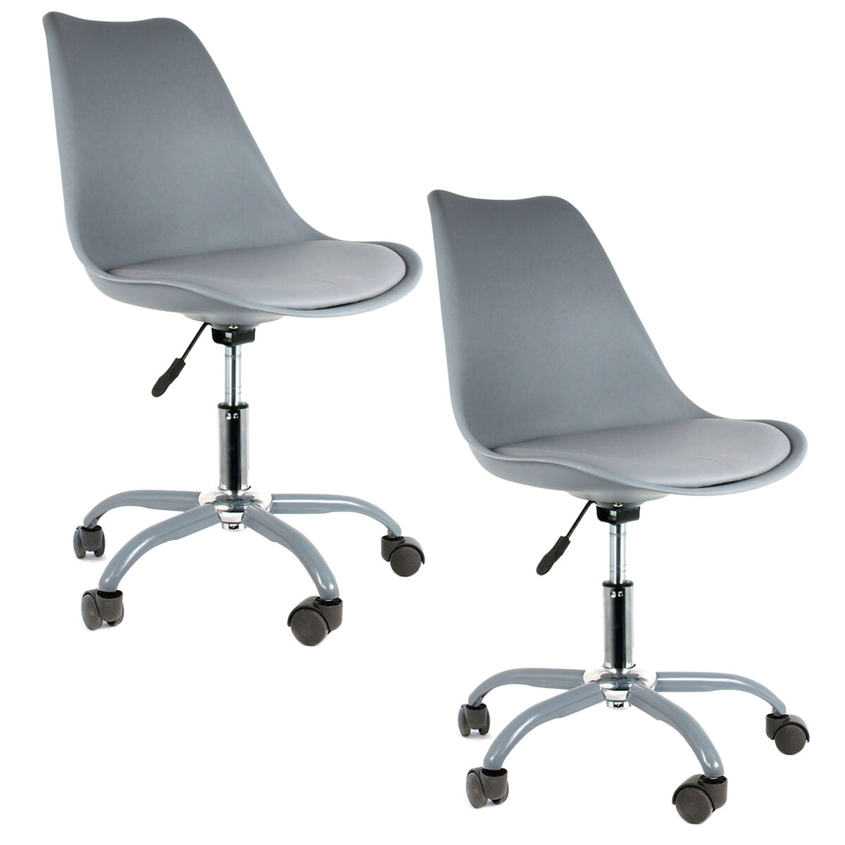 2 Sillas con ruedas Kiruna Gris