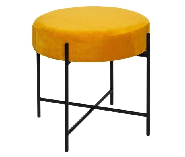 Taburete "arty" de terciopelo. color naranja. dimensiones 45,5 x 54,6cm.
