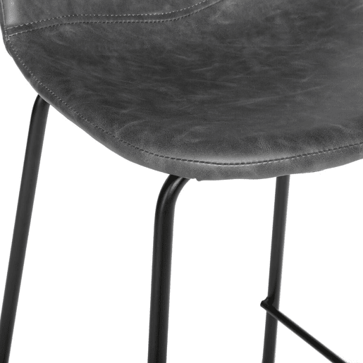 Conjunto de 2 bancos de bar. Cor cinzenta. Fabricado em metal e poliuretano. Dimensões: C. 43 x P. 42 x A. 95 cm.