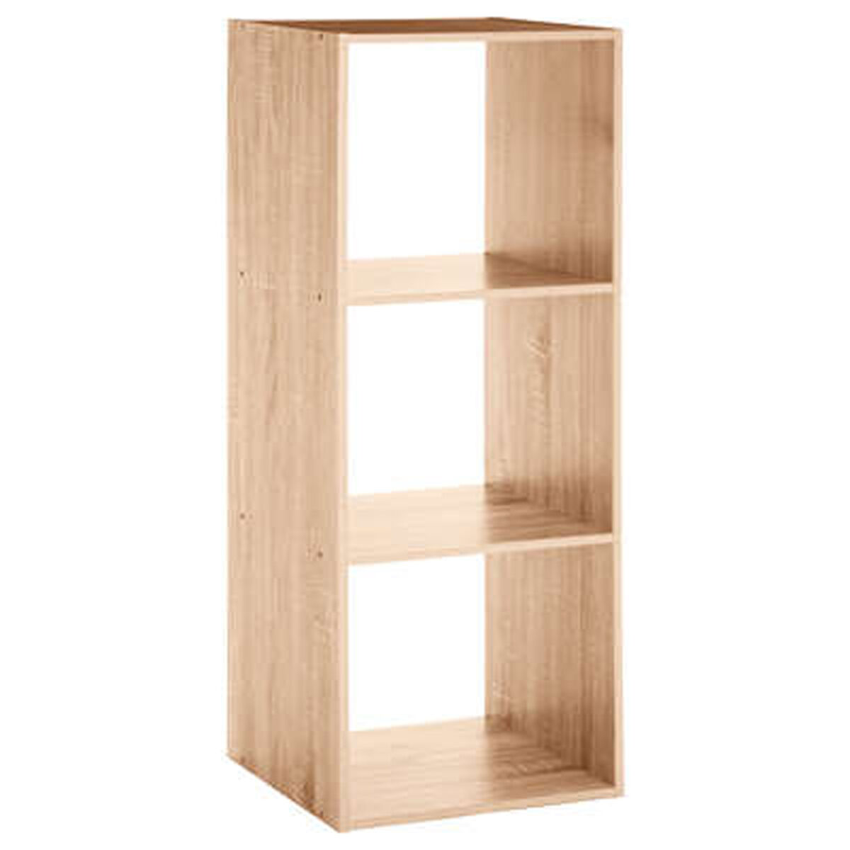 Estantería de 3 compartimentos mix color madera fabricado en fibras de madera. dimensiones  l. 34,5 x d. 32 x h. 100,5 cm.