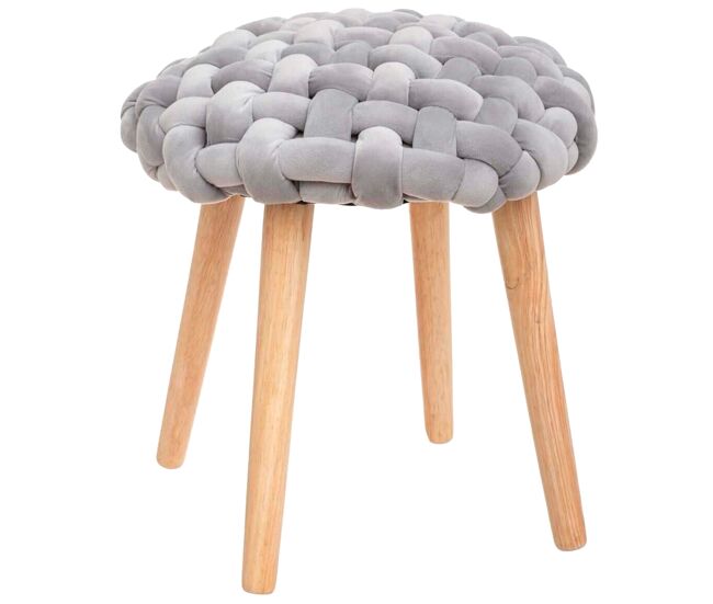 Taburete de tejido tricotado. dimensiones:39x39x43cm, color: gris