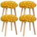 4X Taburetes De Tejido Tricotado 4X Taburetes De Tejido Tricotado Mostaza