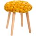 4X Taburetes De Tejido Tricotado 4X Taburetes De Tejido Tricotado Mostaza