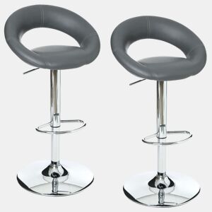 Conjunto de 2 bancos de bar Sasha, cinzento. Fabricado em poliuretano. Dimensões C. 47 x P. 52,5 x A. 80 cm.