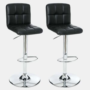 Conjunto de 2 bancos de bar Delek, preto. Fabricado em poliuretano. Dimensões C. 44,5 x P. 54 x A. 90 cm.