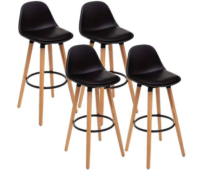 4 taburetes de bar "maxon" dimensiones: l. 39,5 x p. 42,5 x h. 92,5cm. color: negro.