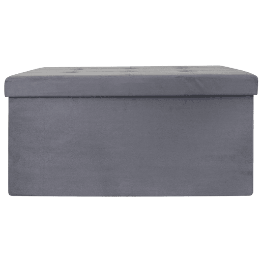 Baú dobrável Bench-Pouffe 76,5P. x 37,5L x 37,5A, cinzento escuro.