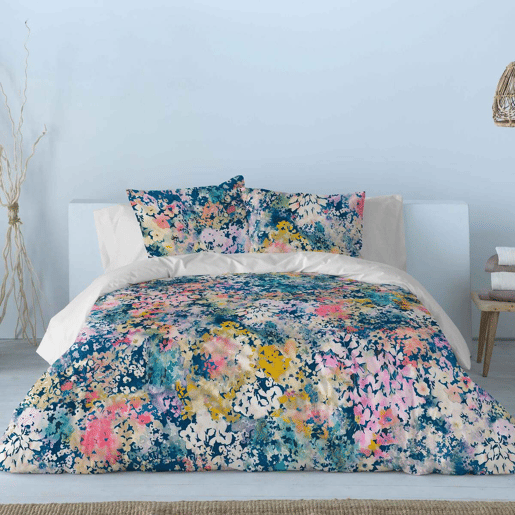Capa de edredão FLORETTE azulfúcsiarosa 260x240 Cm