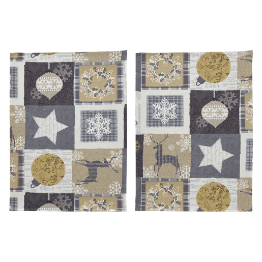 Pack de 2 panos cozinha Natal RUSTIC