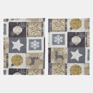 Pack de 2 panos cozinha Natal RUSTIC