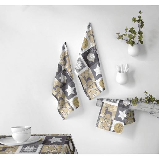 Pack de 2 panos cozinha Natal RUSTIC