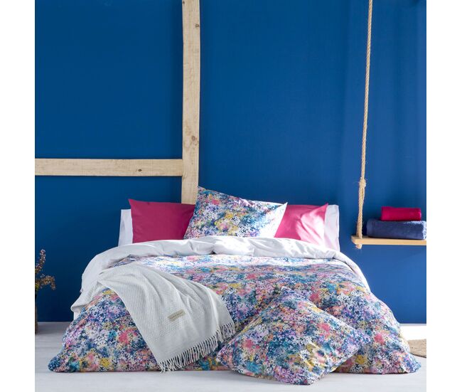 Funda nórdica florette azul/fucsia/rosa 155x220 cm