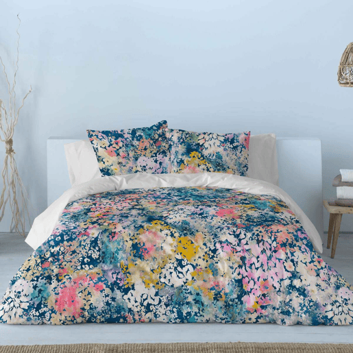 Capa de edredão FLORETTE azulfúcsiarosa 155x220 cm