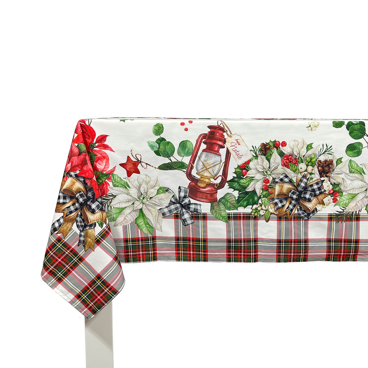 Mantel de navidad ribbon 150x150 cm