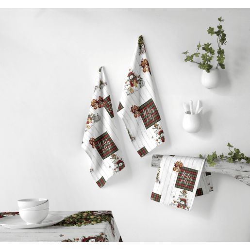 Pack de 2 panos cozinha Natal HOLLY JOLLY