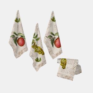 Conjunto de 4 panos de cozinha VINTAGE FRUITS begevermelho 50x70 cm