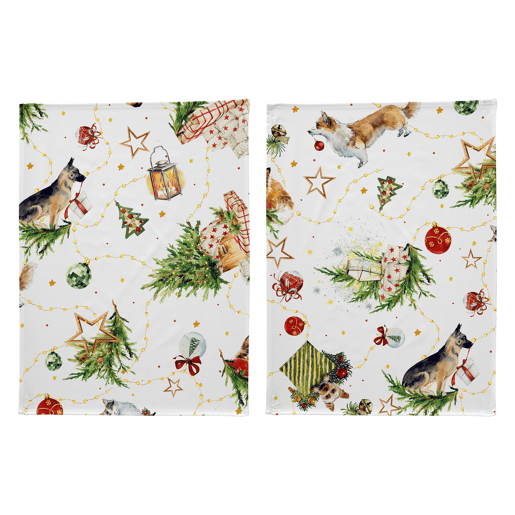 Pack de 2 panos cozinha Natal PUPPIES Pack de 2 panos cozinha Natal PUPPIES