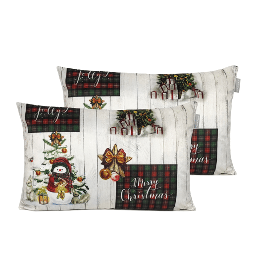 CAPA DE ALMOFADA DE VELUDO DE NATAL HOLLY JOLLY 30x50 cm (2)