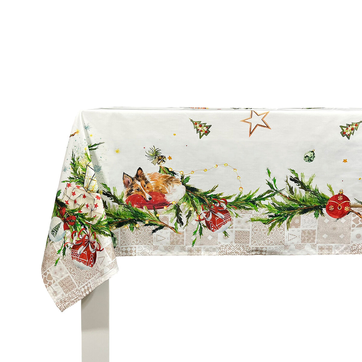 Mantel de navidad puppies 150x200 cm