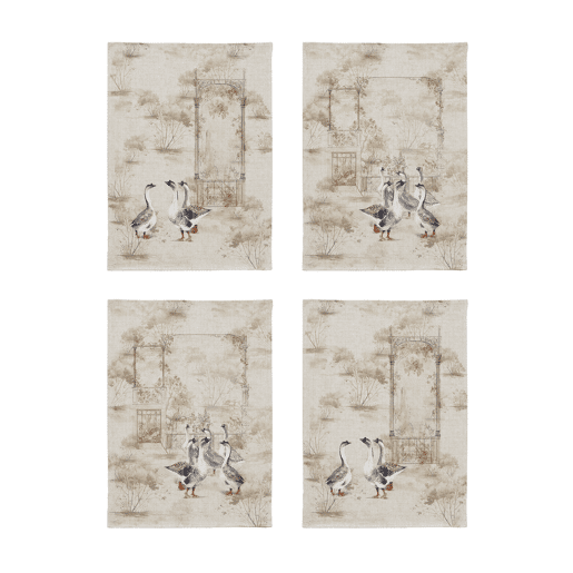 Conjunto de 4 panos de cozinha OCAS cinzentoazul 50x70 cm